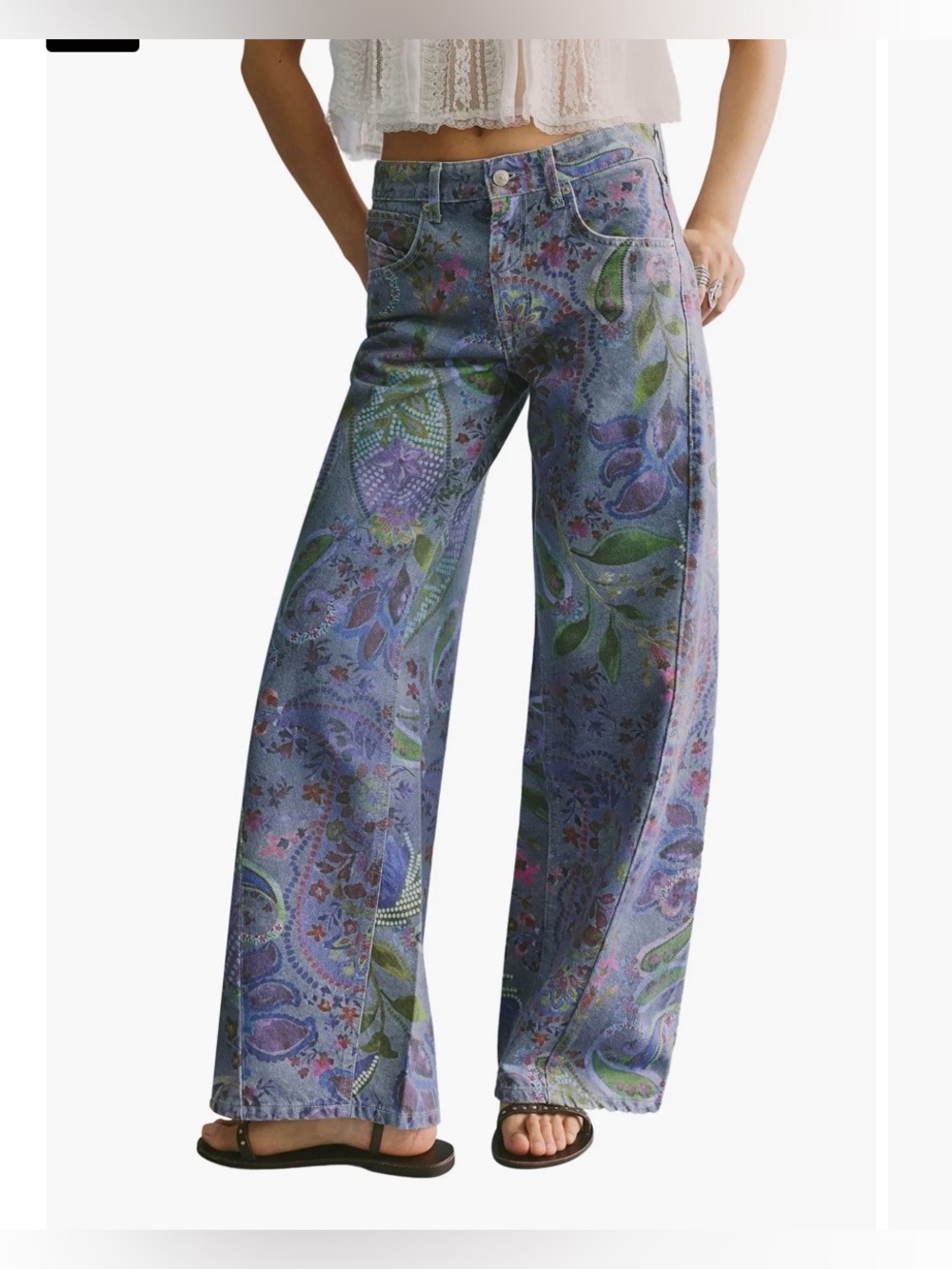 Free People Alter Ego Dusk Combo Wide-Leg Jeans size 25